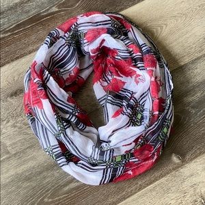 Rose Patterned Infinity Scarf